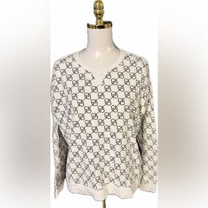 ❤️Calvin Klein Women’s White CK Logo Crewneck Sweatshirt | EUC